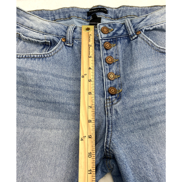 Sincerely Jules Jeans Womens Size 30 Button Fly Light Wash Denim Straight - Picture 9 of 11